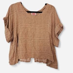 Aoyama Itchome 100% Cotton flowy short sleeve top Size M/L